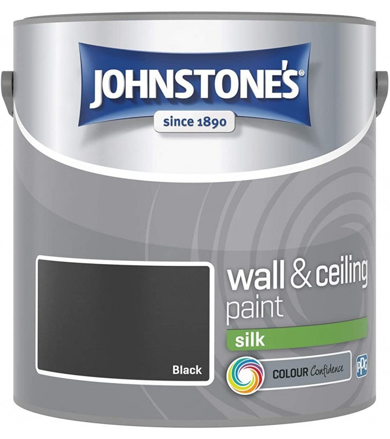 Johnstones Black Silk Wall & Ceiling Paint 2.5L Johnstones Black Silk Wall & Ceiling Paint 2.5L